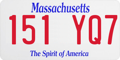 MA license plate 151YQ7