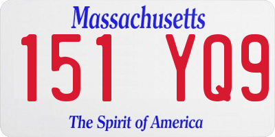 MA license plate 151YQ9