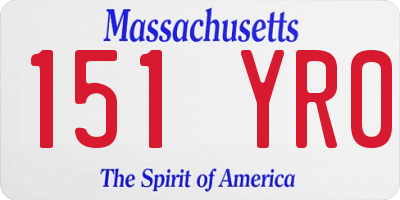 MA license plate 151YR0
