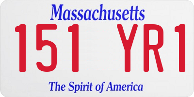 MA license plate 151YR1