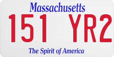 MA license plate 151YR2