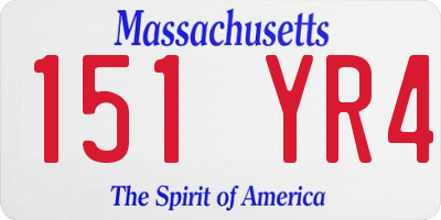 MA license plate 151YR4