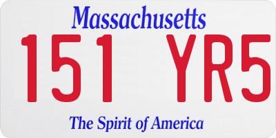 MA license plate 151YR5