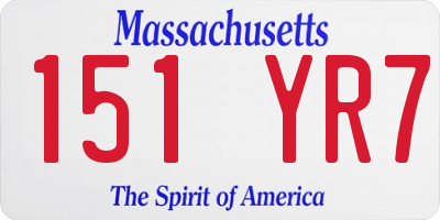 MA license plate 151YR7