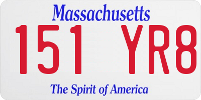 MA license plate 151YR8