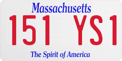 MA license plate 151YS1