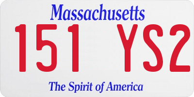 MA license plate 151YS2