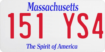 MA license plate 151YS4