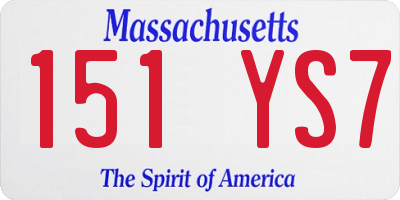 MA license plate 151YS7