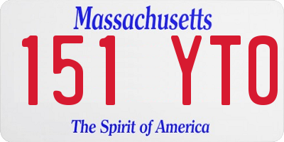 MA license plate 151YT0