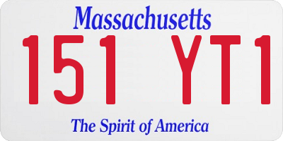 MA license plate 151YT1