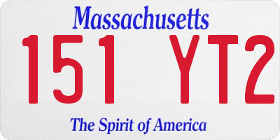 MA license plate 151YT2