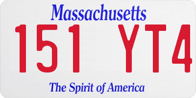 MA license plate 151YT4