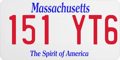 MA license plate 151YT6