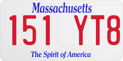 MA license plate 151YT8