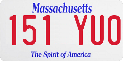 MA license plate 151YU0
