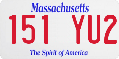MA license plate 151YU2