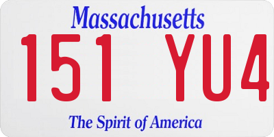 MA license plate 151YU4