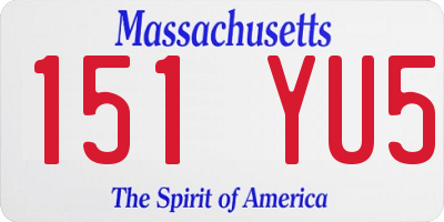 MA license plate 151YU5