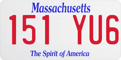 MA license plate 151YU6