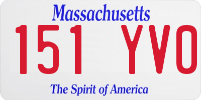 MA license plate 151YV0