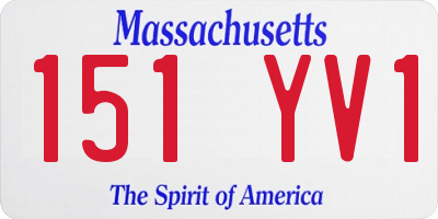 MA license plate 151YV1
