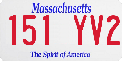 MA license plate 151YV2