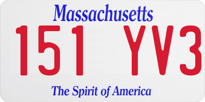 MA license plate 151YV3