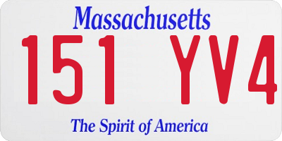 MA license plate 151YV4