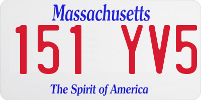 MA license plate 151YV5