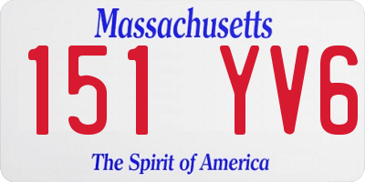 MA license plate 151YV6