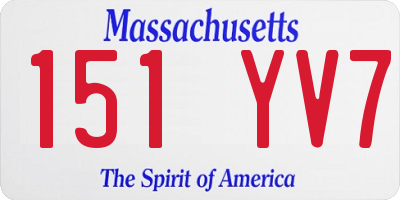 MA license plate 151YV7