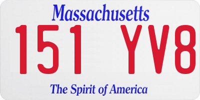 MA license plate 151YV8