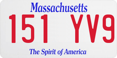 MA license plate 151YV9