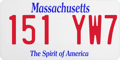 MA license plate 151YW7