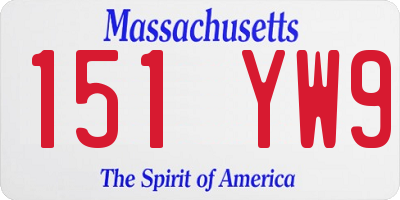 MA license plate 151YW9