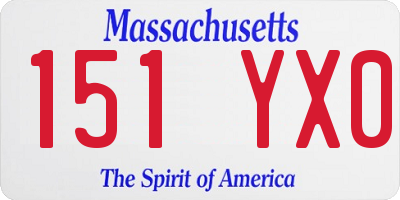 MA license plate 151YX0