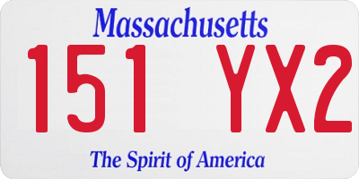 MA license plate 151YX2