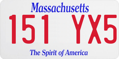 MA license plate 151YX5