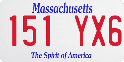 MA license plate 151YX6