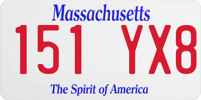 MA license plate 151YX8