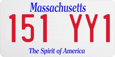 MA license plate 151YY1