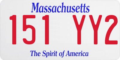 MA license plate 151YY2