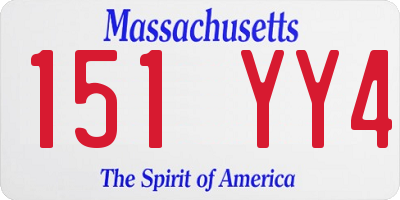 MA license plate 151YY4