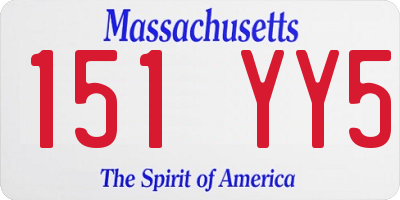MA license plate 151YY5