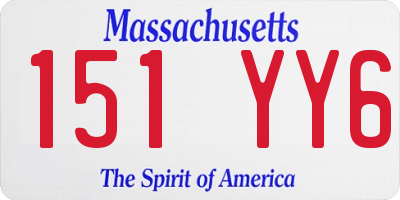 MA license plate 151YY6