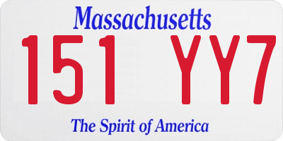 MA license plate 151YY7