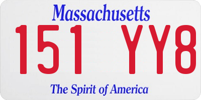 MA license plate 151YY8