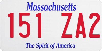 MA license plate 151ZA2