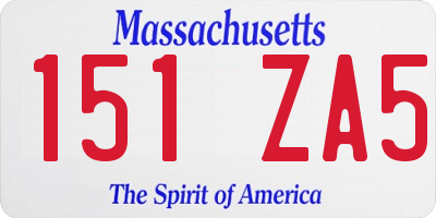 MA license plate 151ZA5